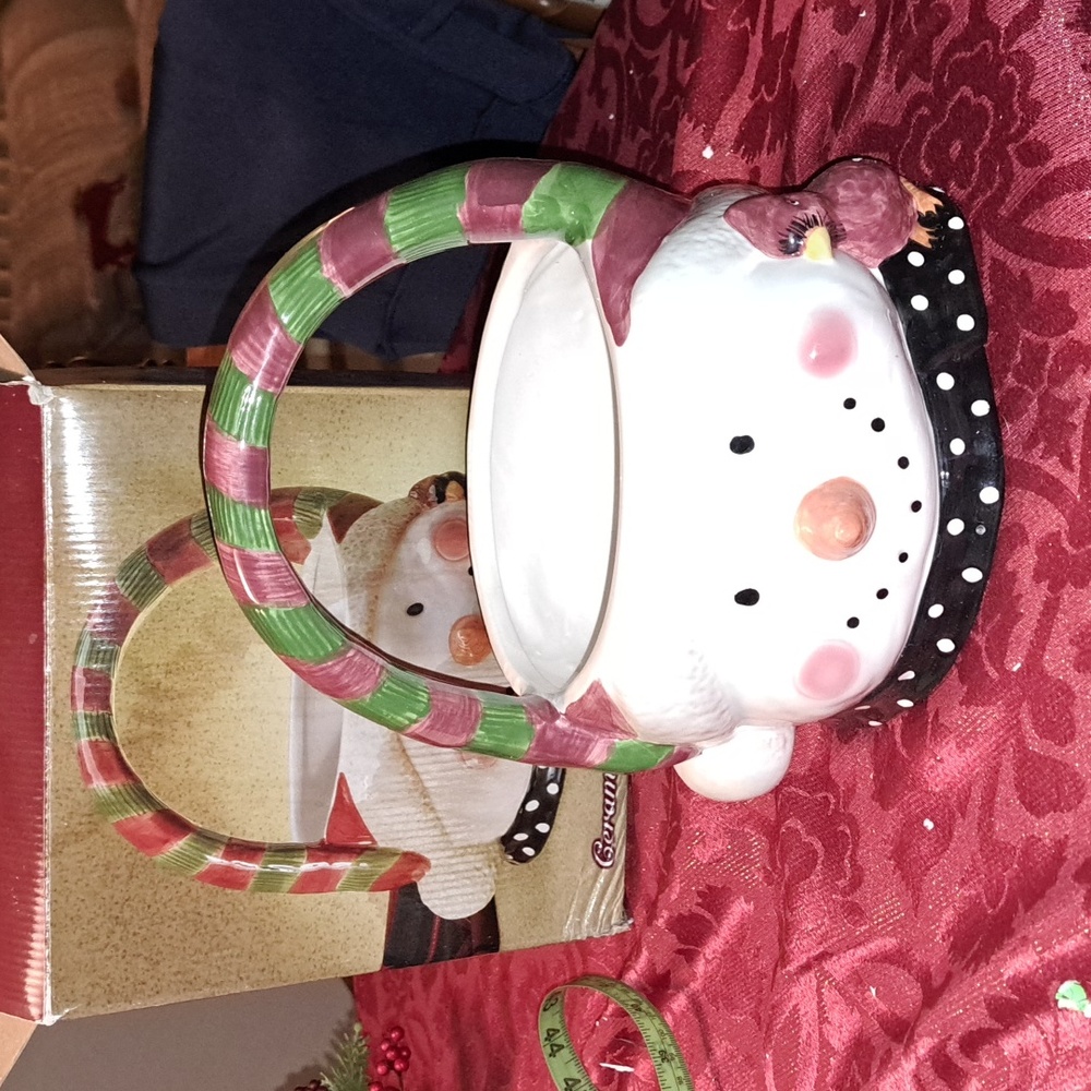 Hometrends ceramic snowman basket